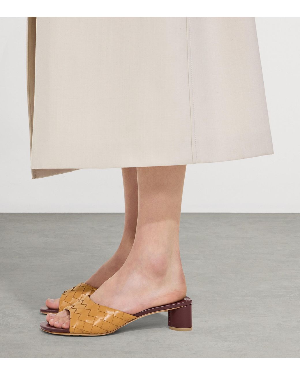 Bottega Veneta Brown Lambskin Livia Heeled Mules 40