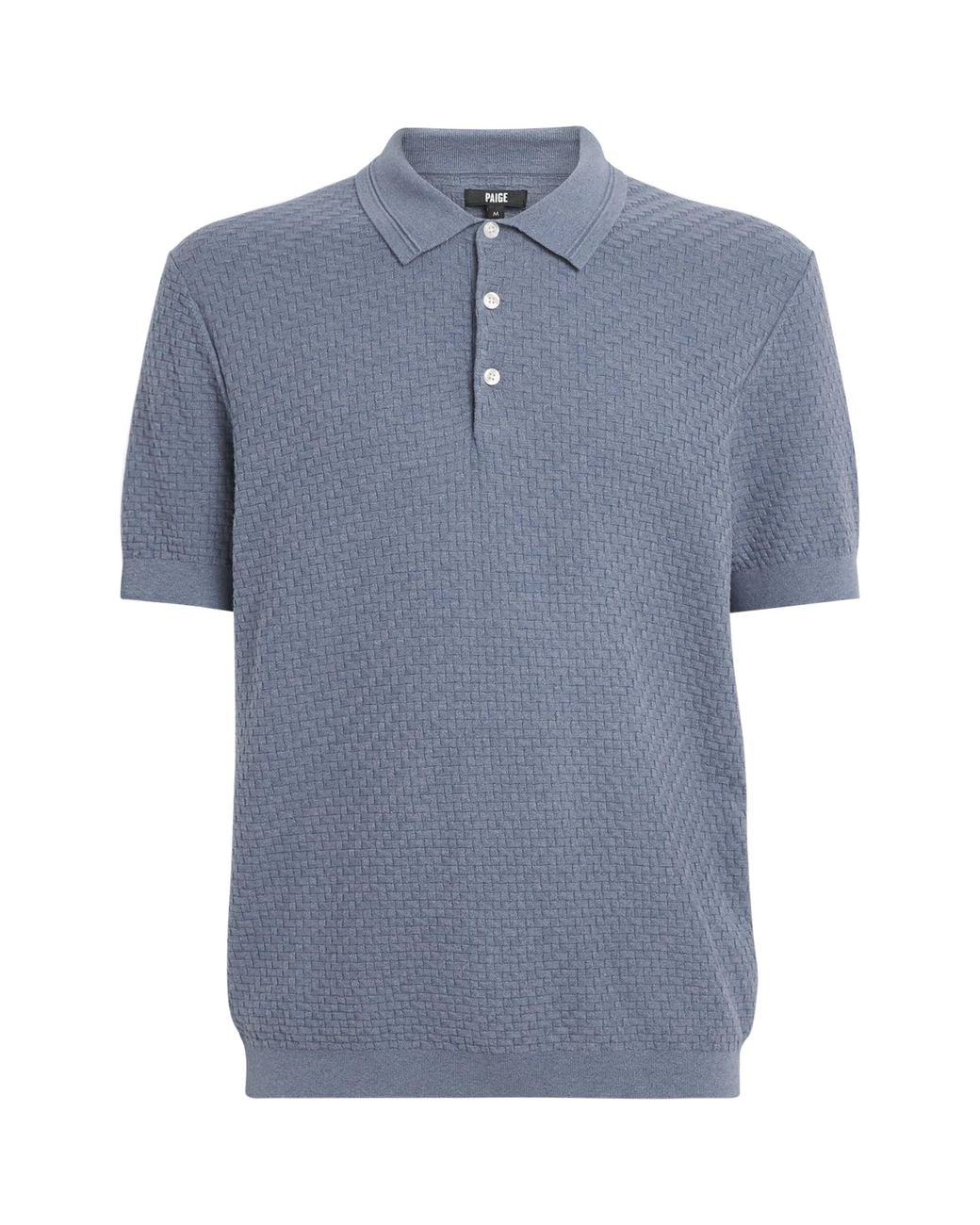 PAIGE Blue Cotton-Wool-Silk-Cashmere Kiko Polo Shirt for men