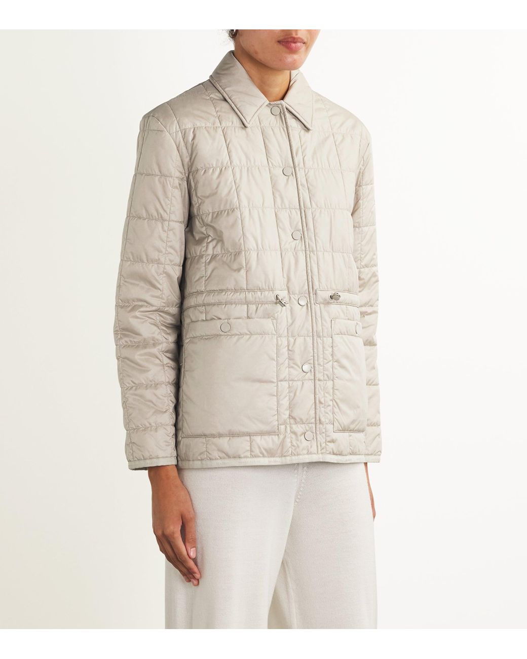 Max Mara Quilted Jacket in Gray Lyst
