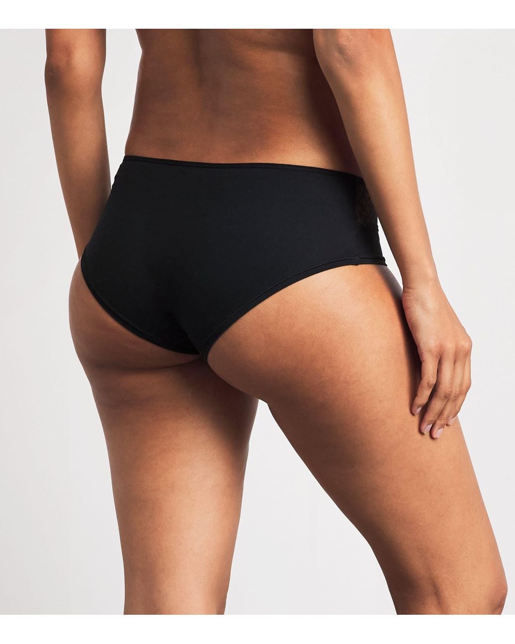 Chantelle Black Lace-Detail Norah Shorty Briefs
