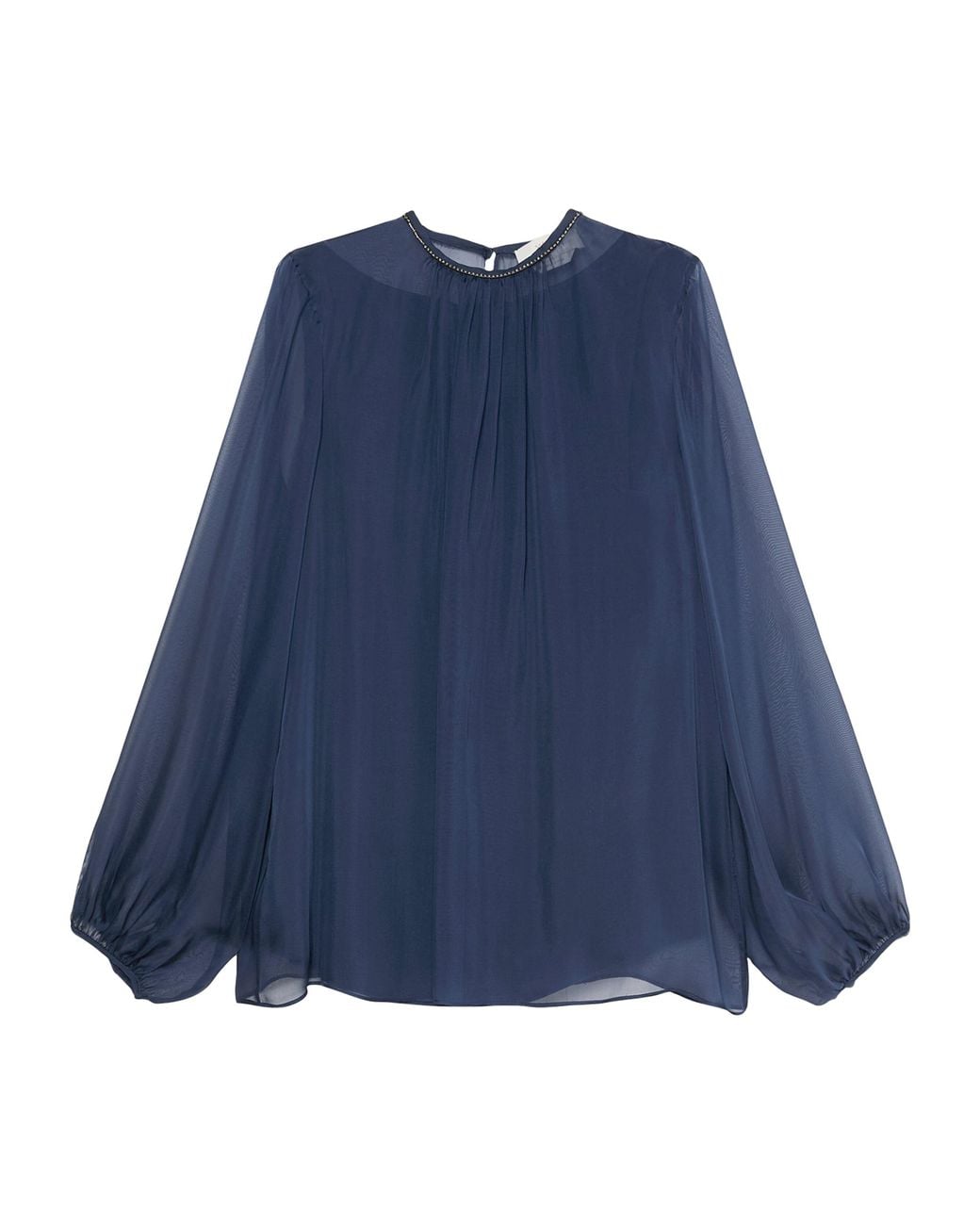 Marina Rinaldi Blue Silk Chiffon Blouse