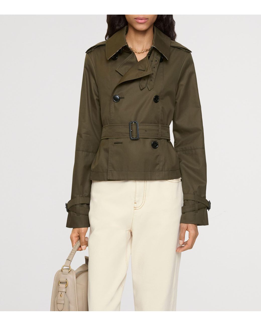 Burberry Green Tropical Gabardine Cropped Jacket