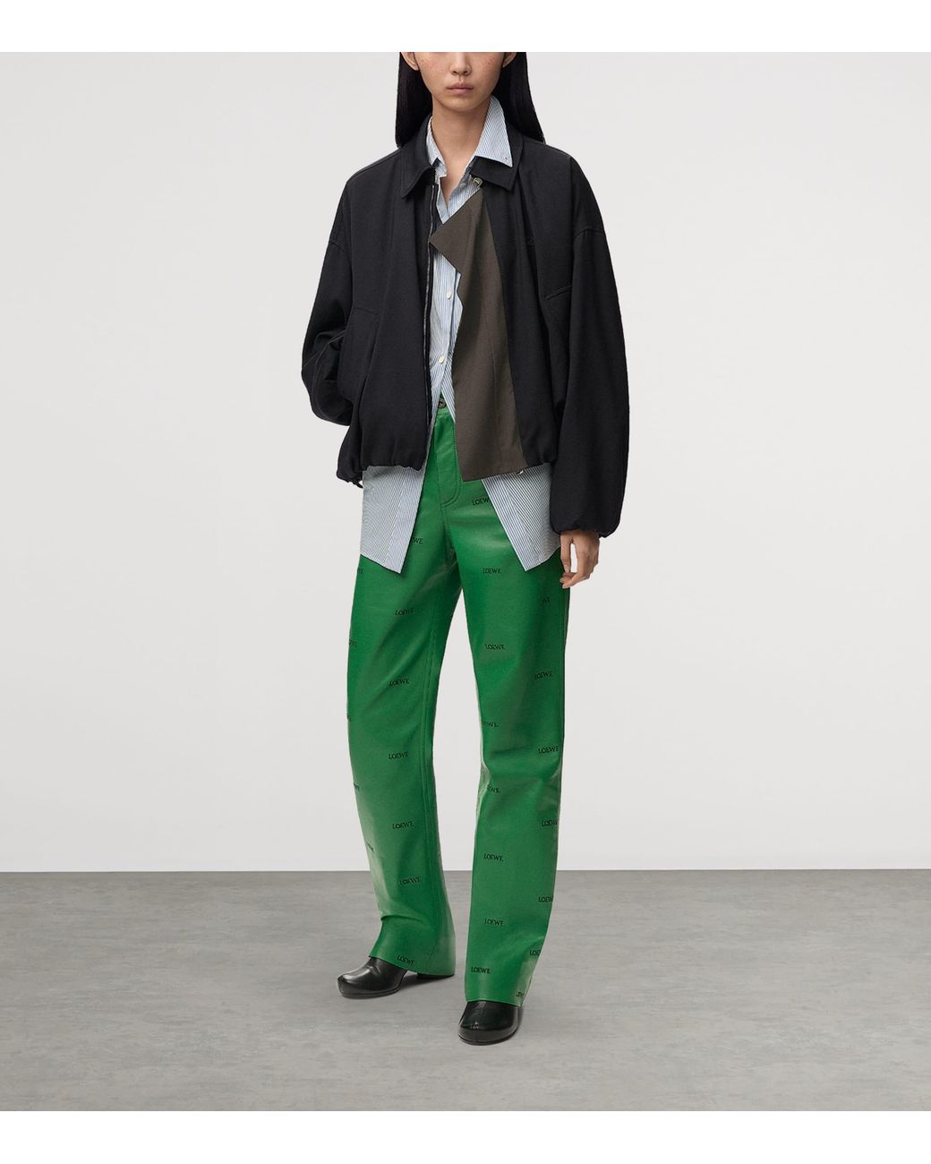 Loewe Blue Wool Stripe Longline Shirt