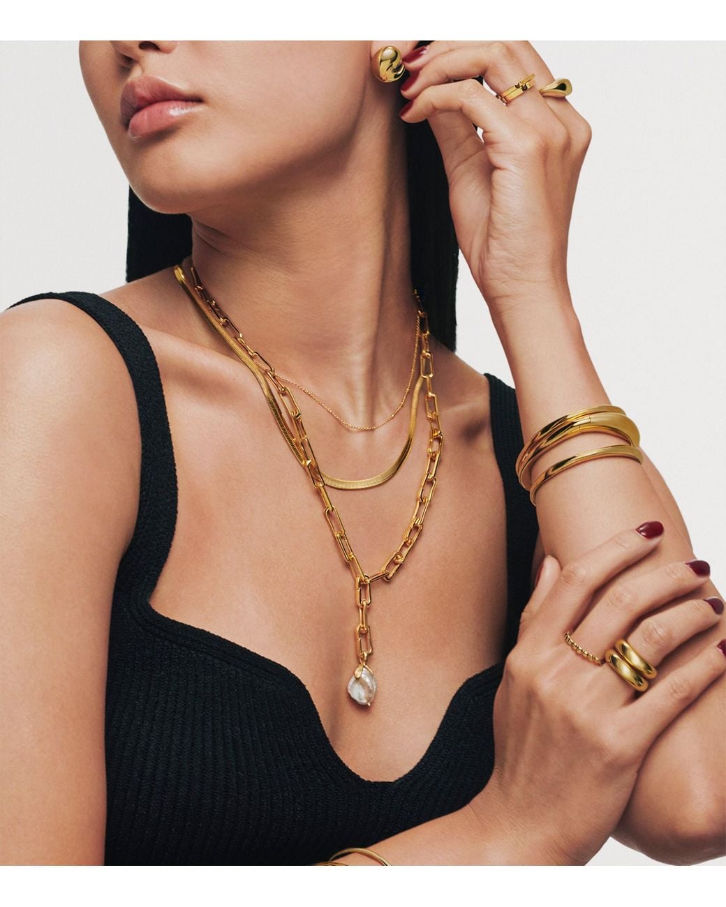 Monica Vinader Natural Vermeil Nura Reef Bangle