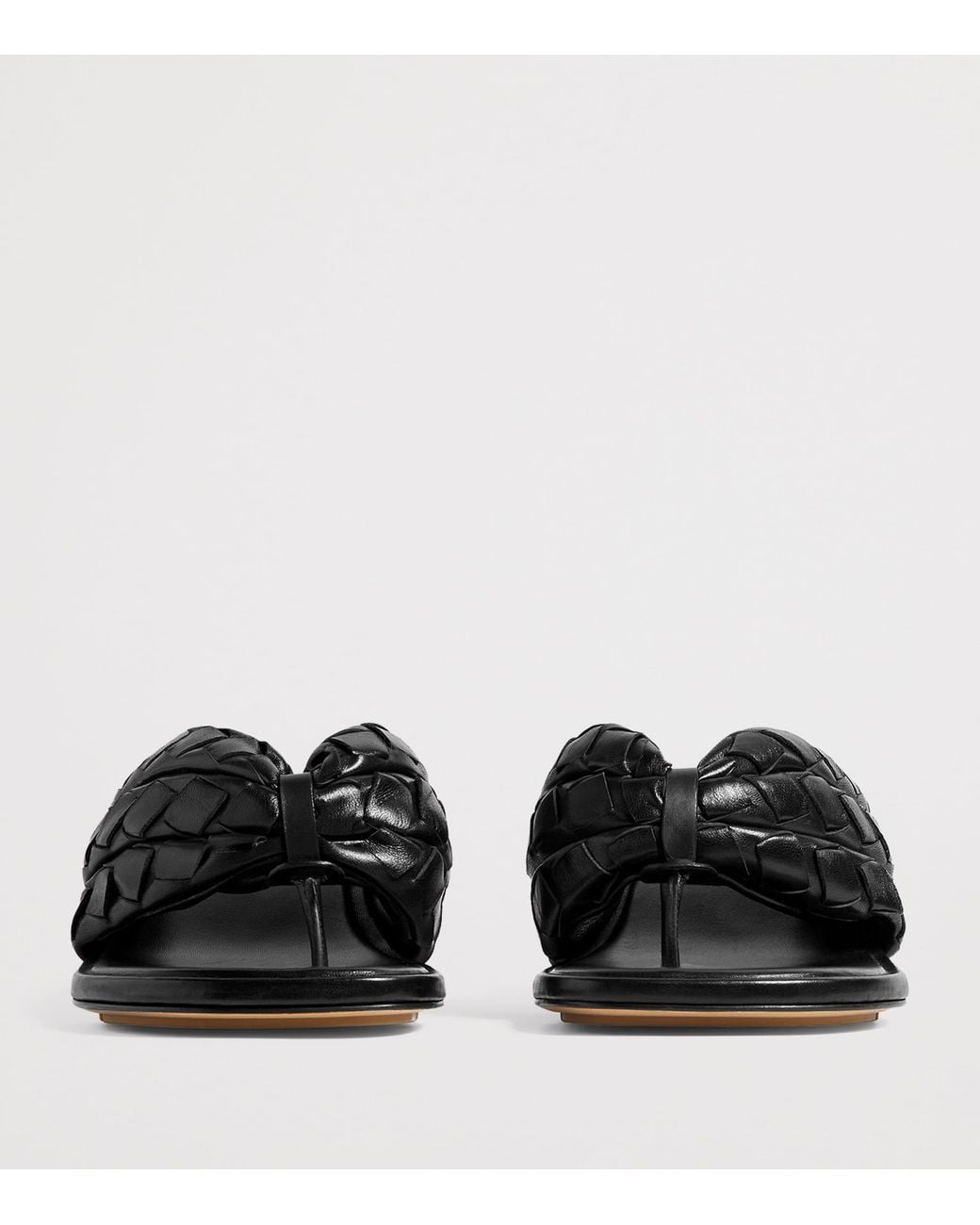Bottega Veneta Black Leather Salsa Kitten Heel Sandals 50