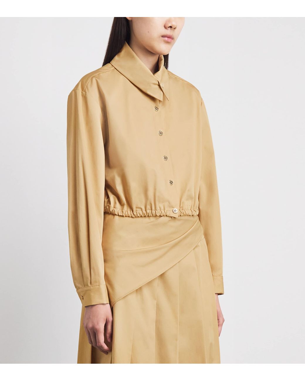 Claudie Pierlot Natural Cotton Cropped Shirt