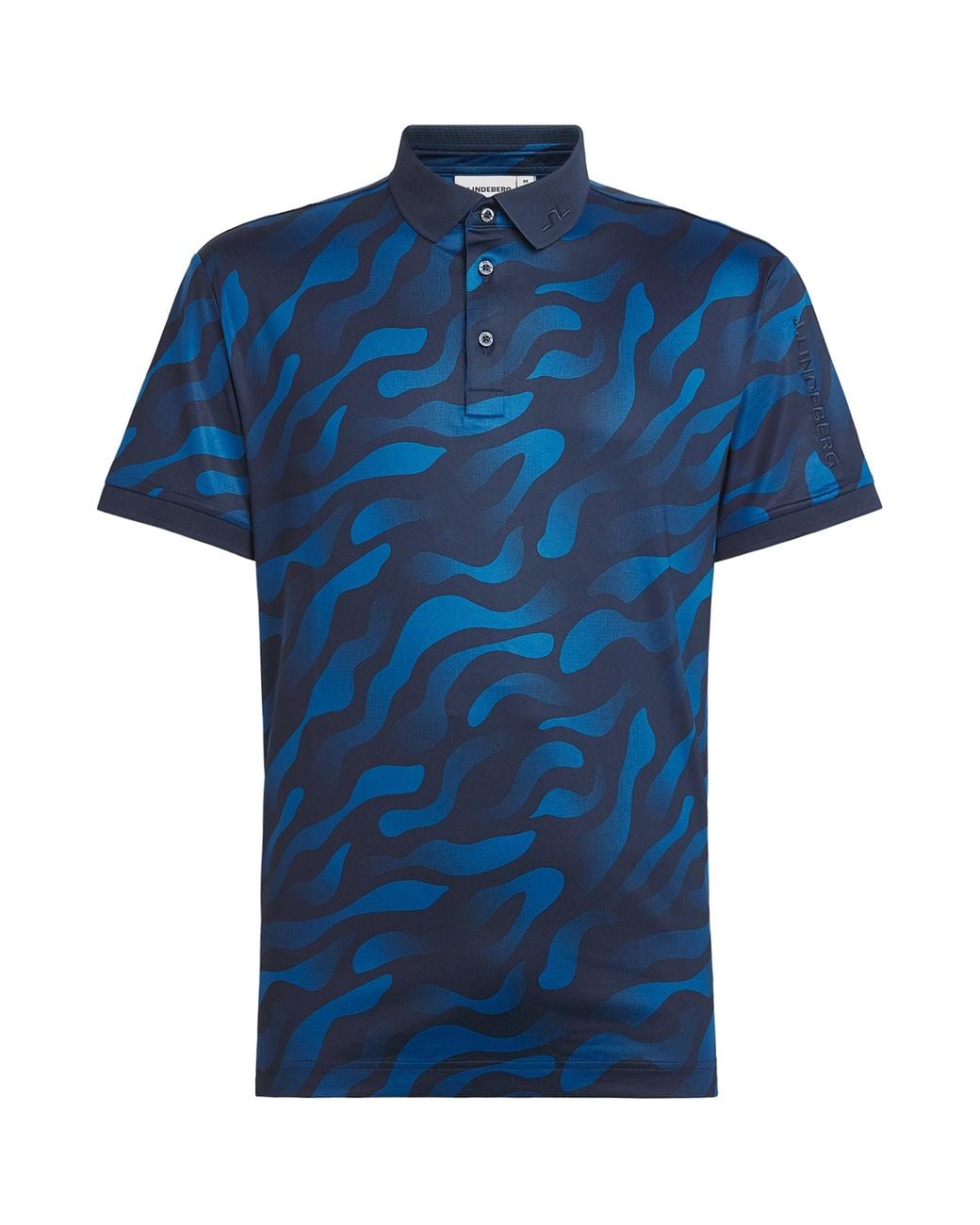J.Lindeberg Blue Tour Tech Printed Polo Shirt for men