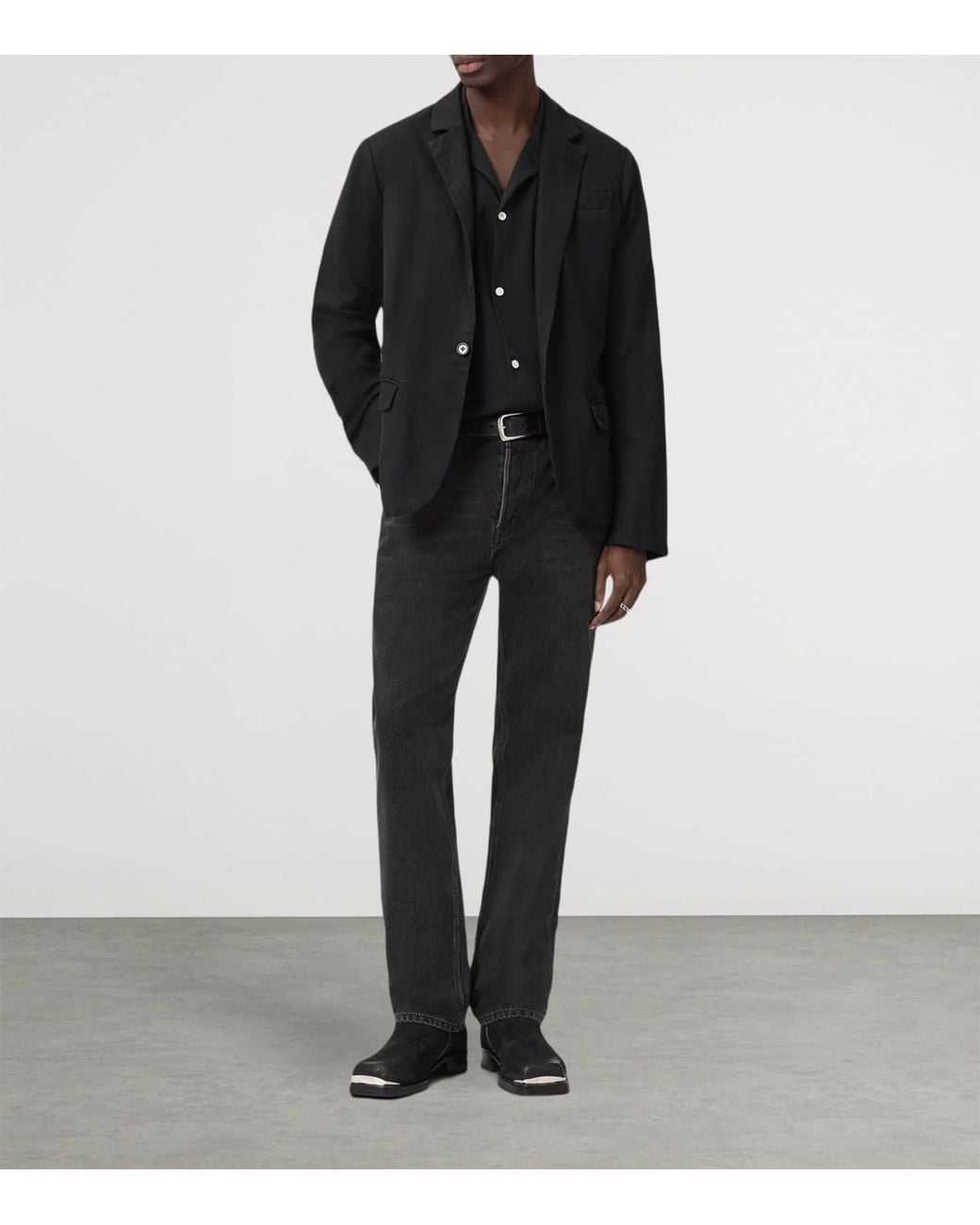AllSaints Black Organic Cotton Hanbury Blazer for men