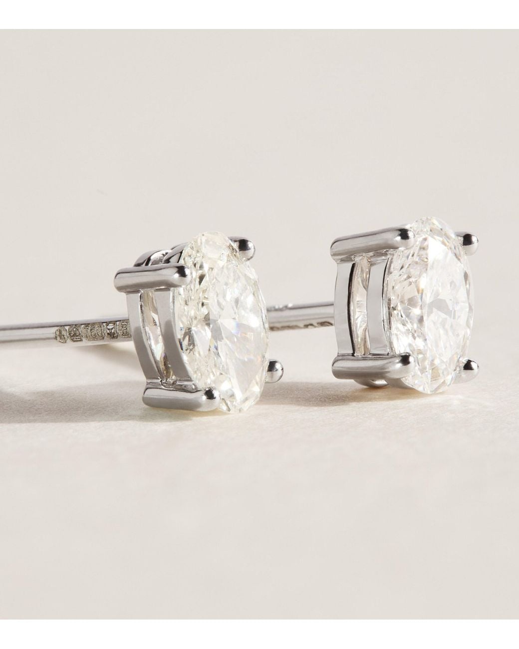 Harrods Natural And Diamond Stud Earrings