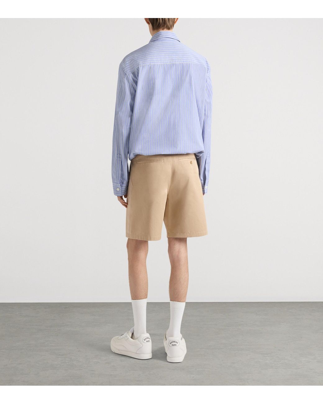 Givenchy Natural Cotton Grosgrain-Trim Shorts for men