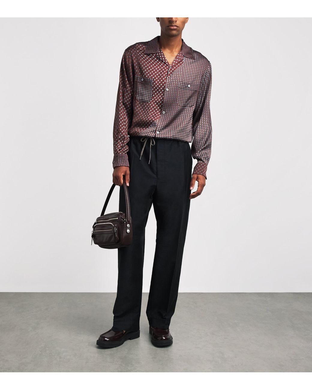 Maison Margiela Purple Satin Paisley Shirt for men