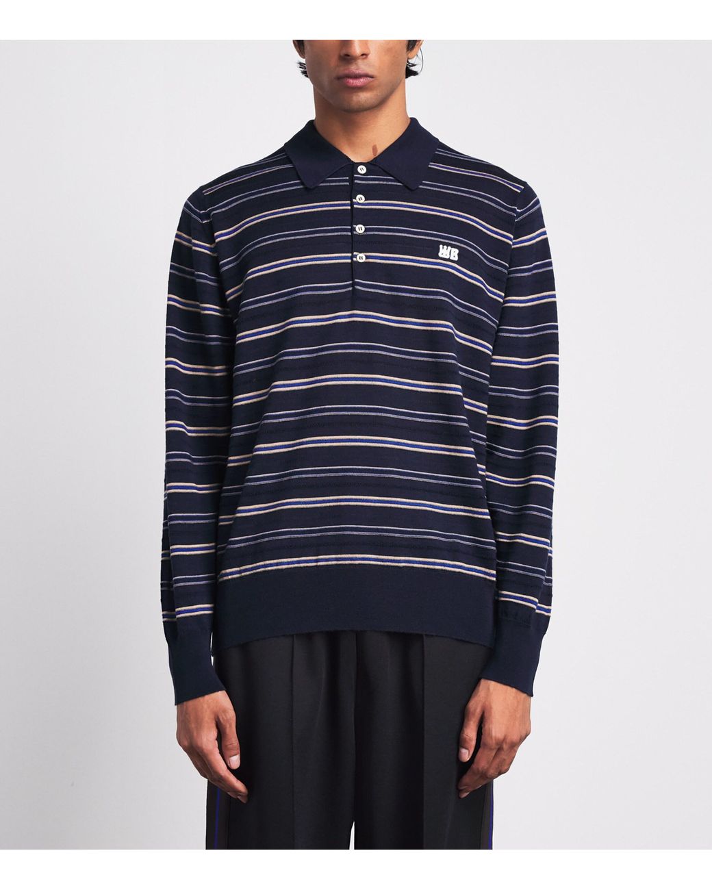Wales Bonner Blue Cotton Beam Polo Shirt for men