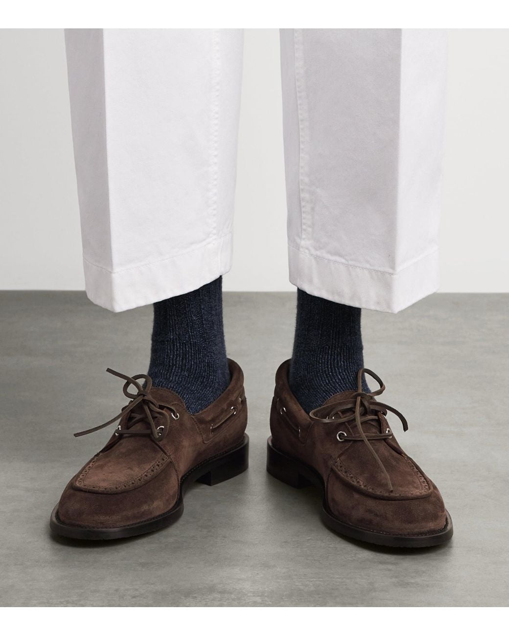 Thom Browne Brown Suede Boat Shoes for men