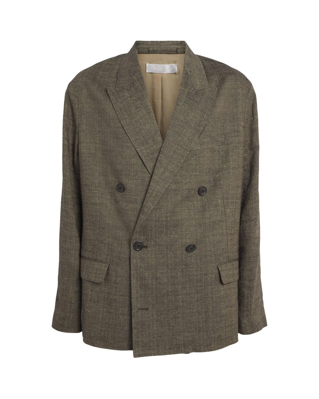 Our Legacy Green Linen-Silk-Cotton Halt Blazer for men