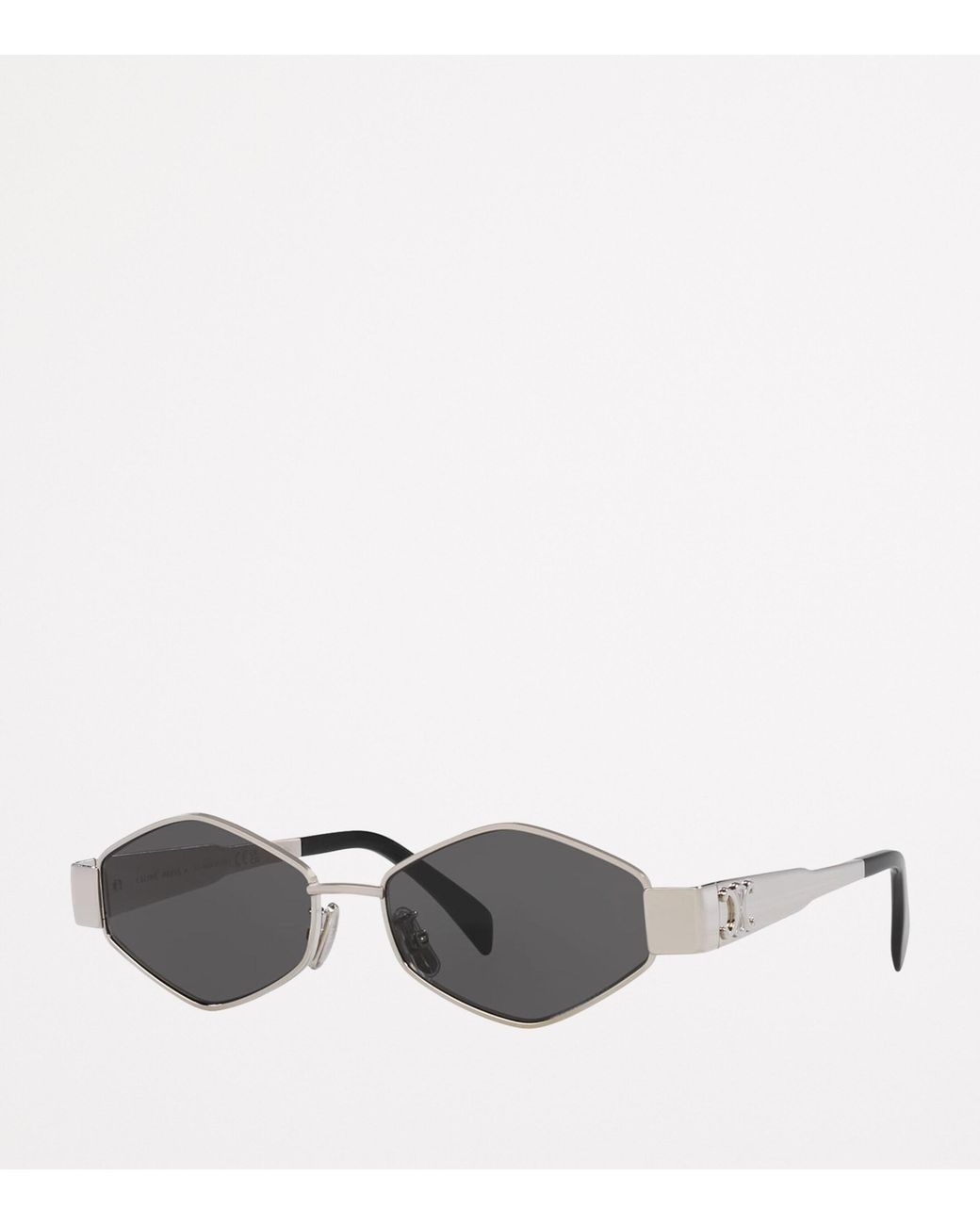 Céline Gray Metal Triomphe Geometric Sunglasses