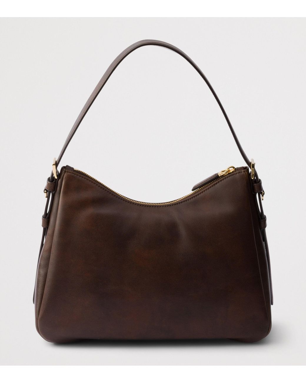 Prada Brown Medium Leather Aimée Shoulder Bag