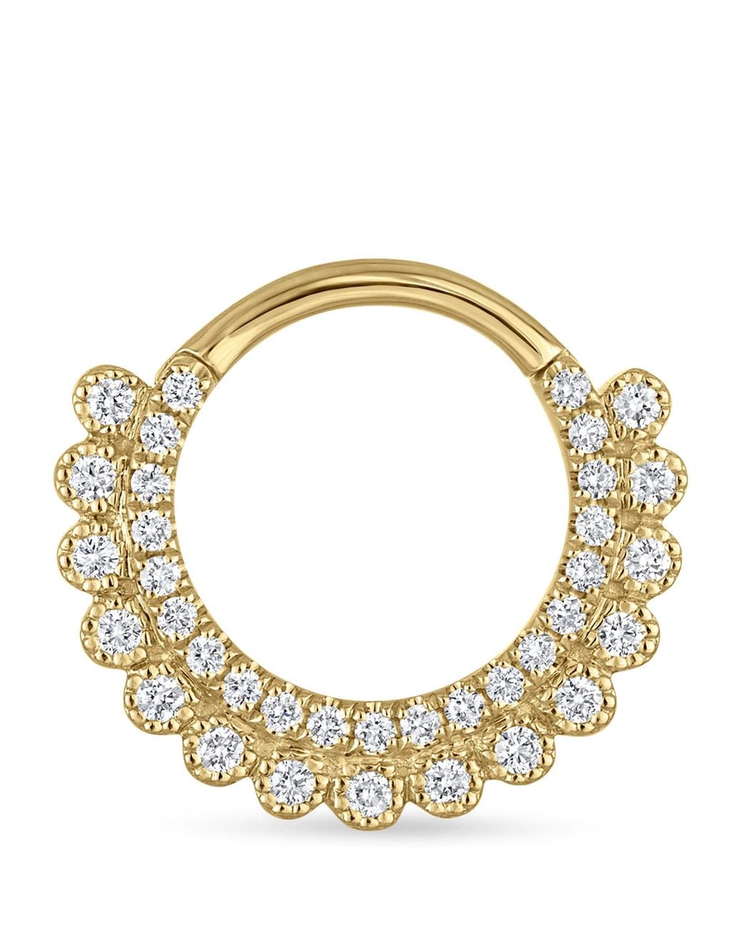 Maria Tash Metallic Diamond Apsara Single Hoop Earring