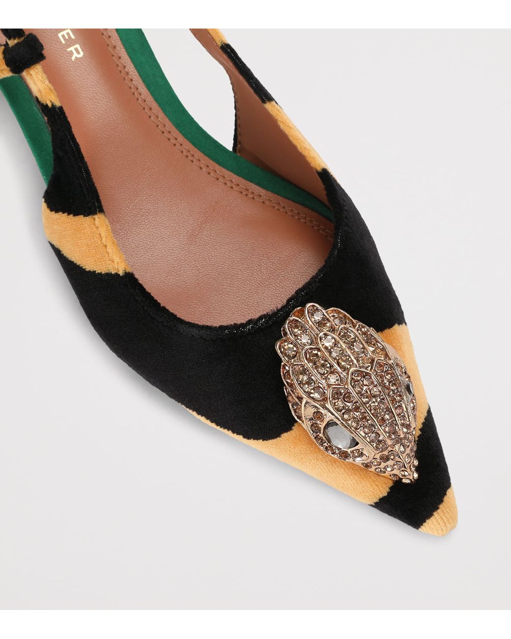 Kurt Geiger Orange Velvet Velsize Slingbacks
