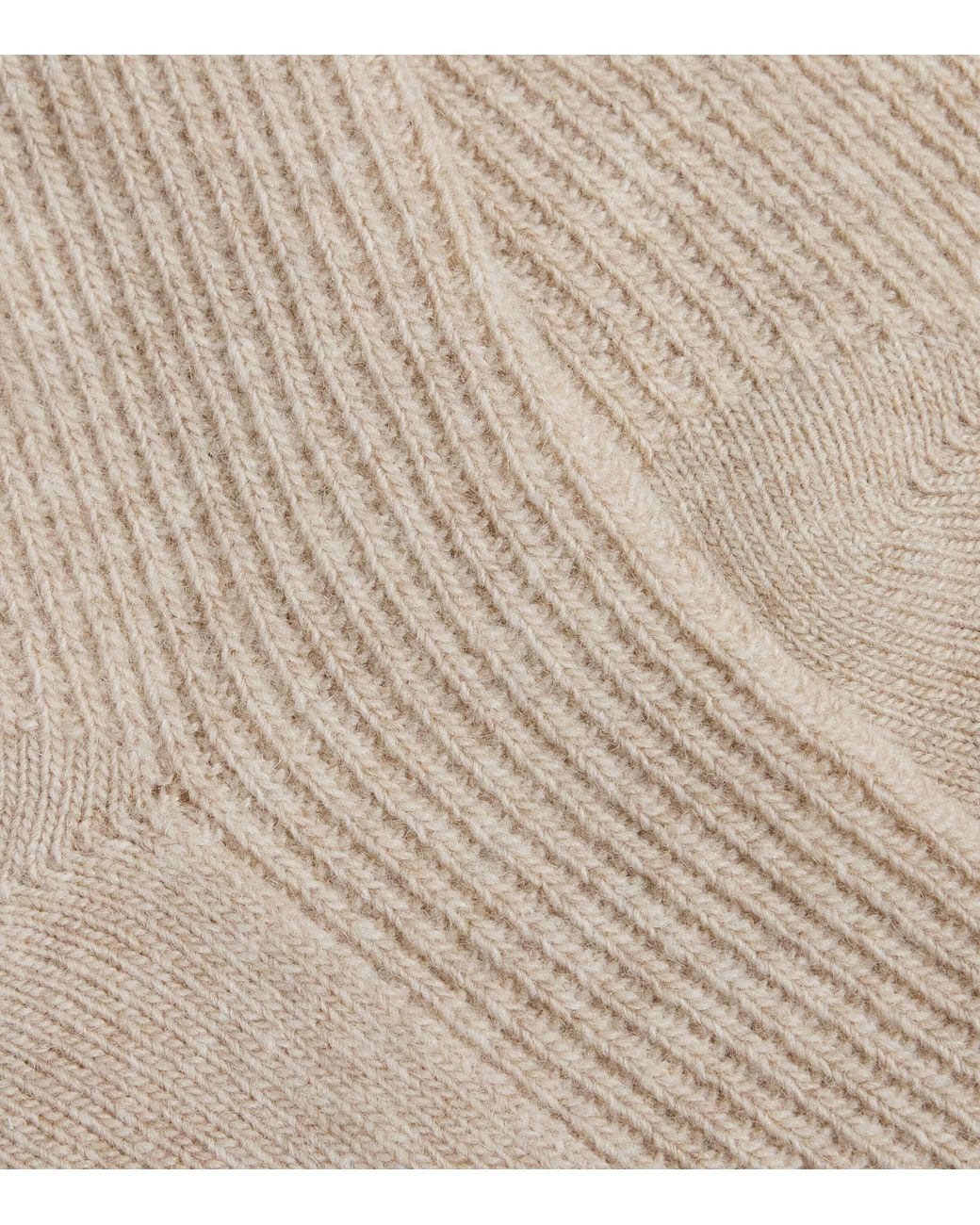 Eleventy White Wool-Blend Ribbed Socks