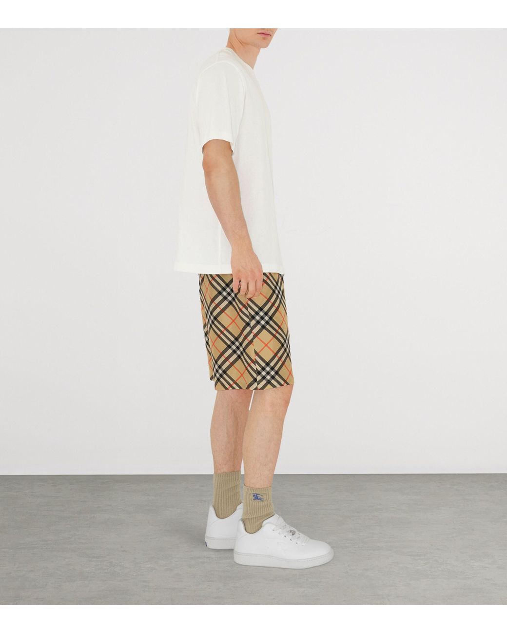 Burberry Brown Silk Check Shorts for men