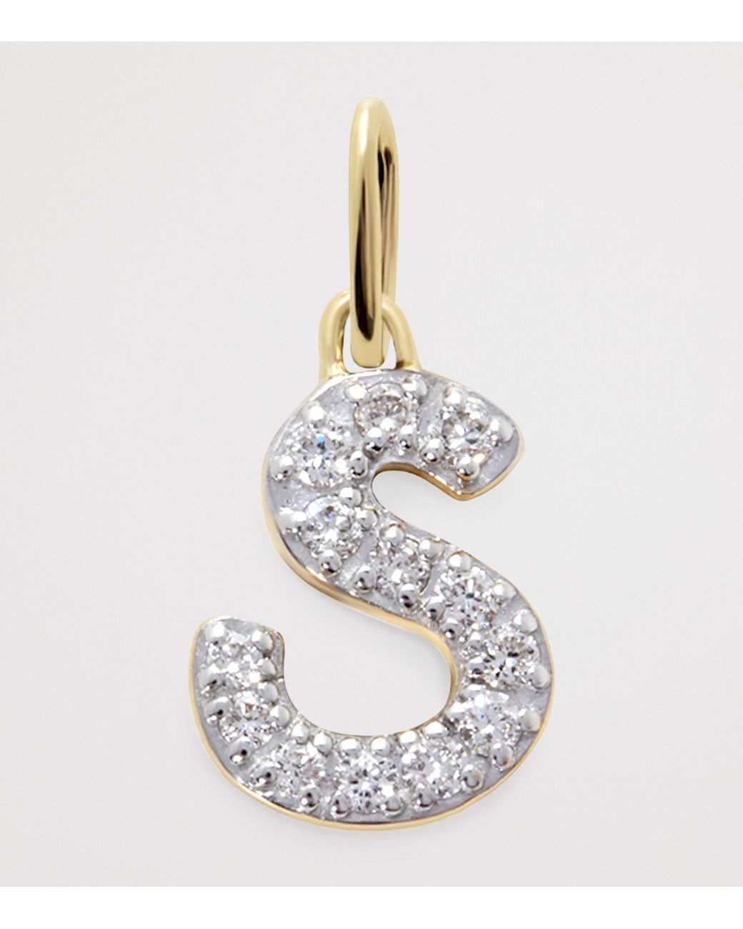 Monica Vinader White And Diamond S Initial Charm