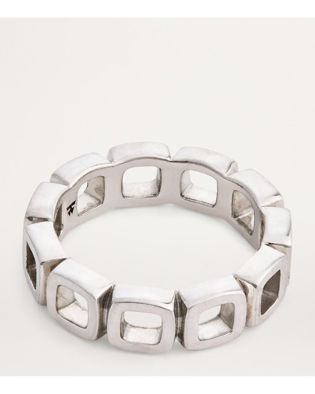 Tom Wood Metallic Sterling Cushion Band Open Ring for men