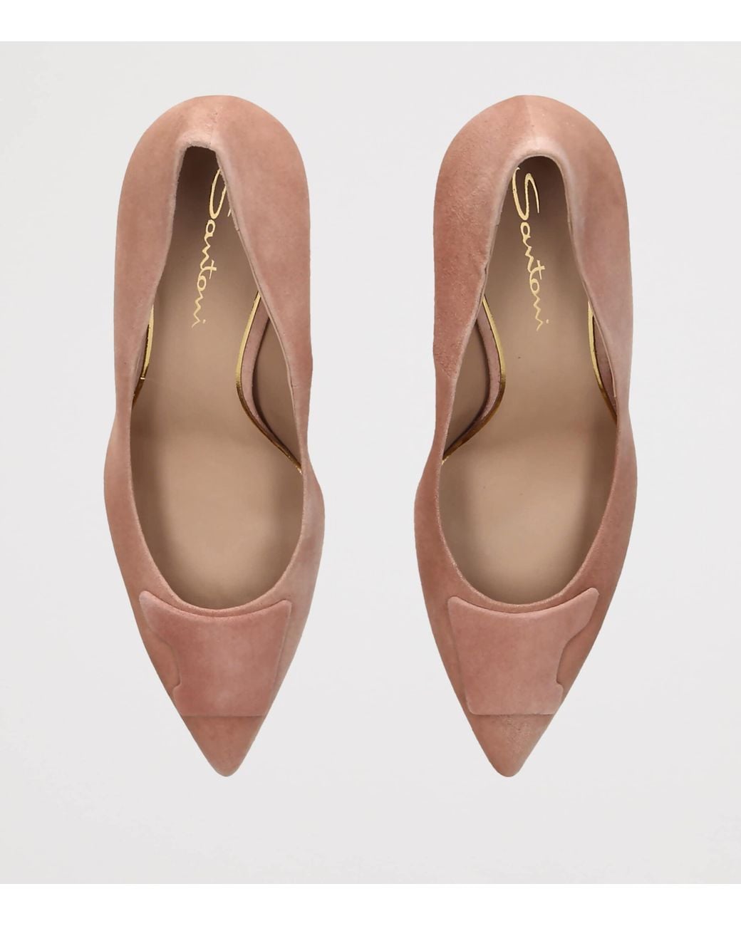 Santoni Pink Suede Sibille Pumps 85