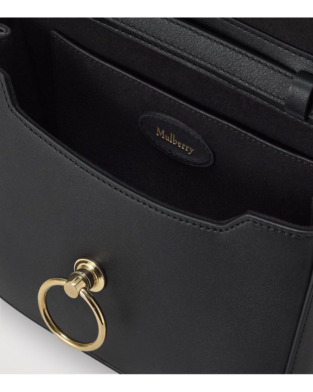 Mulberry Black Small Leather Amberley Top-Handle Bag