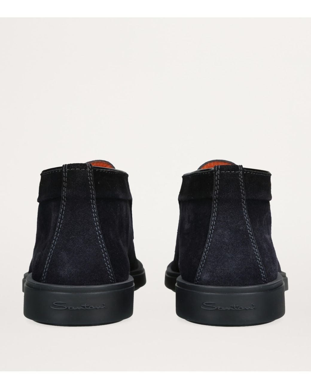 Santoni Blue Suede Detroit High-Top Loafers for men