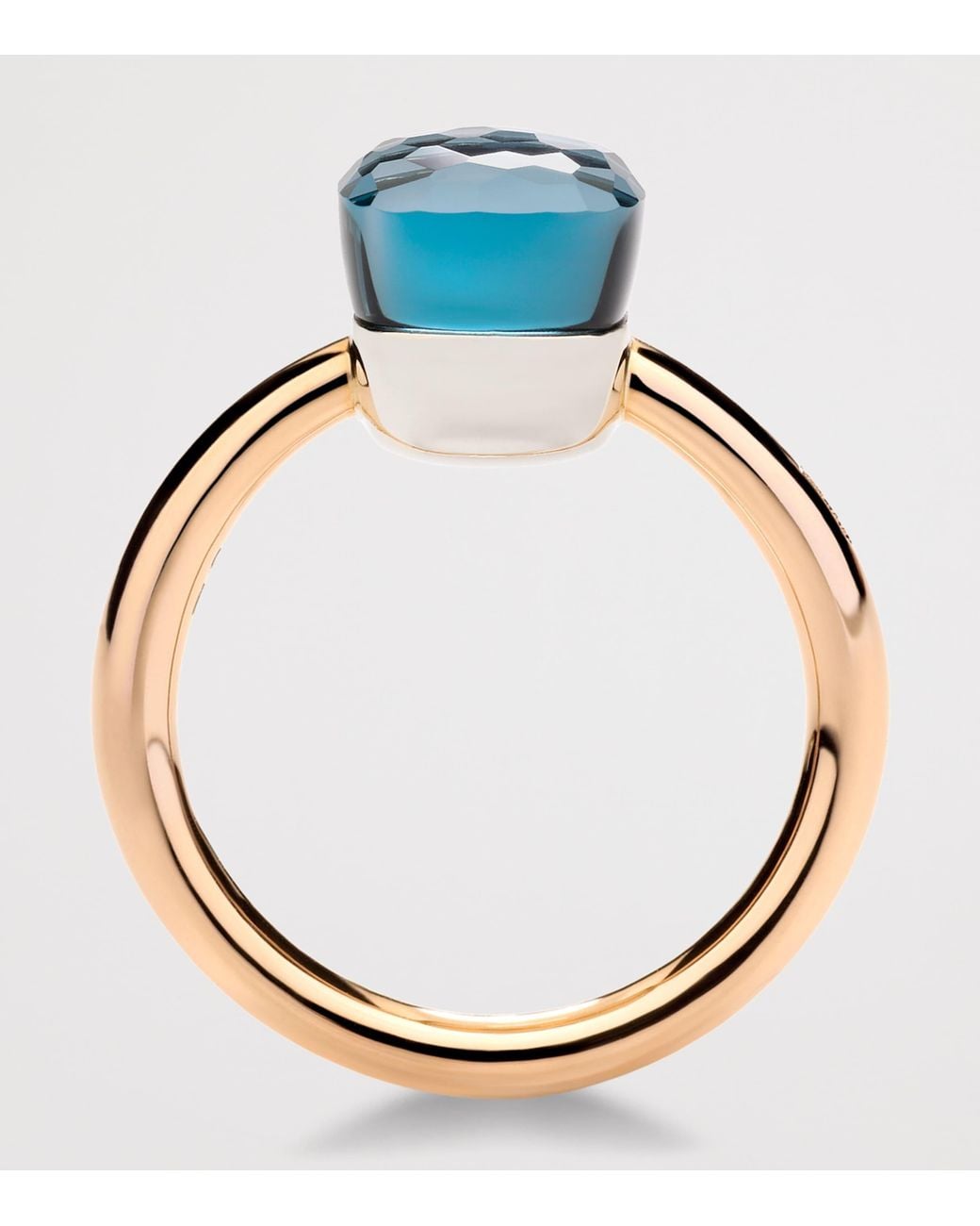 Pomellato Blue Rose And Topaz Nudo Petit Ring