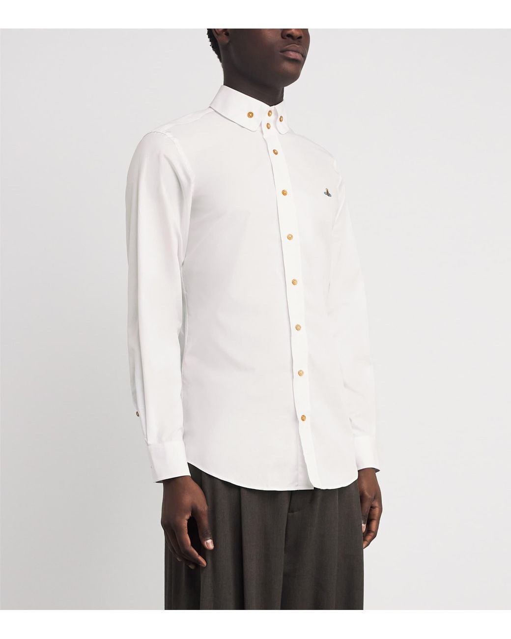 Vivienne Westwood White Cotton 2-Button Krall Shirt for men