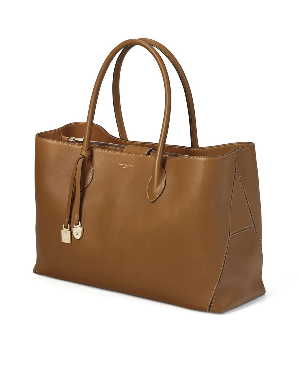Aspinal Brown Leather London Tote Bag