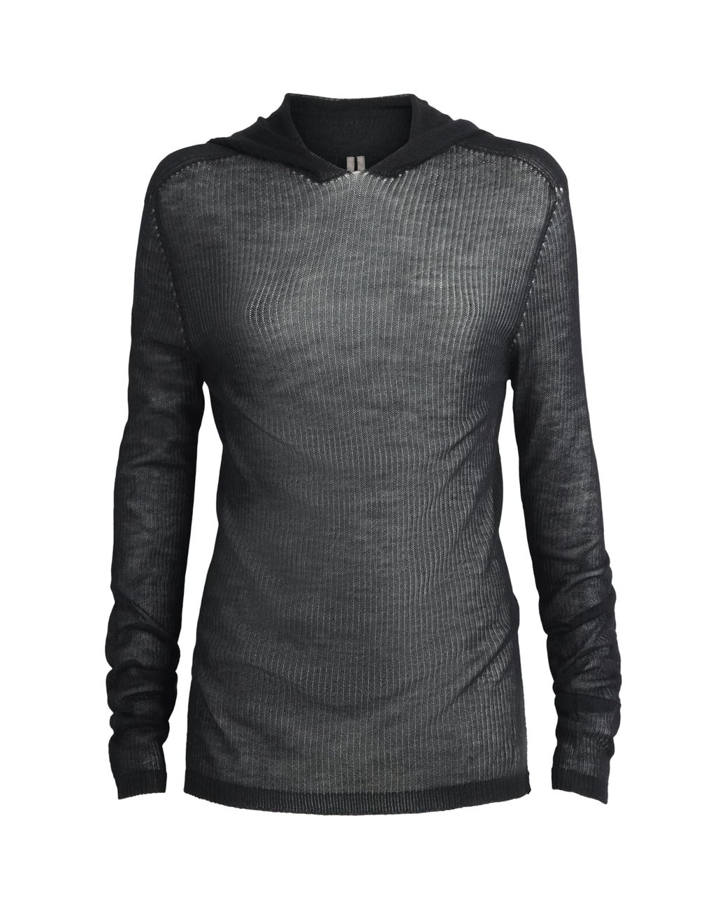 Rick Owens Black Cashmere Tower Hoodie