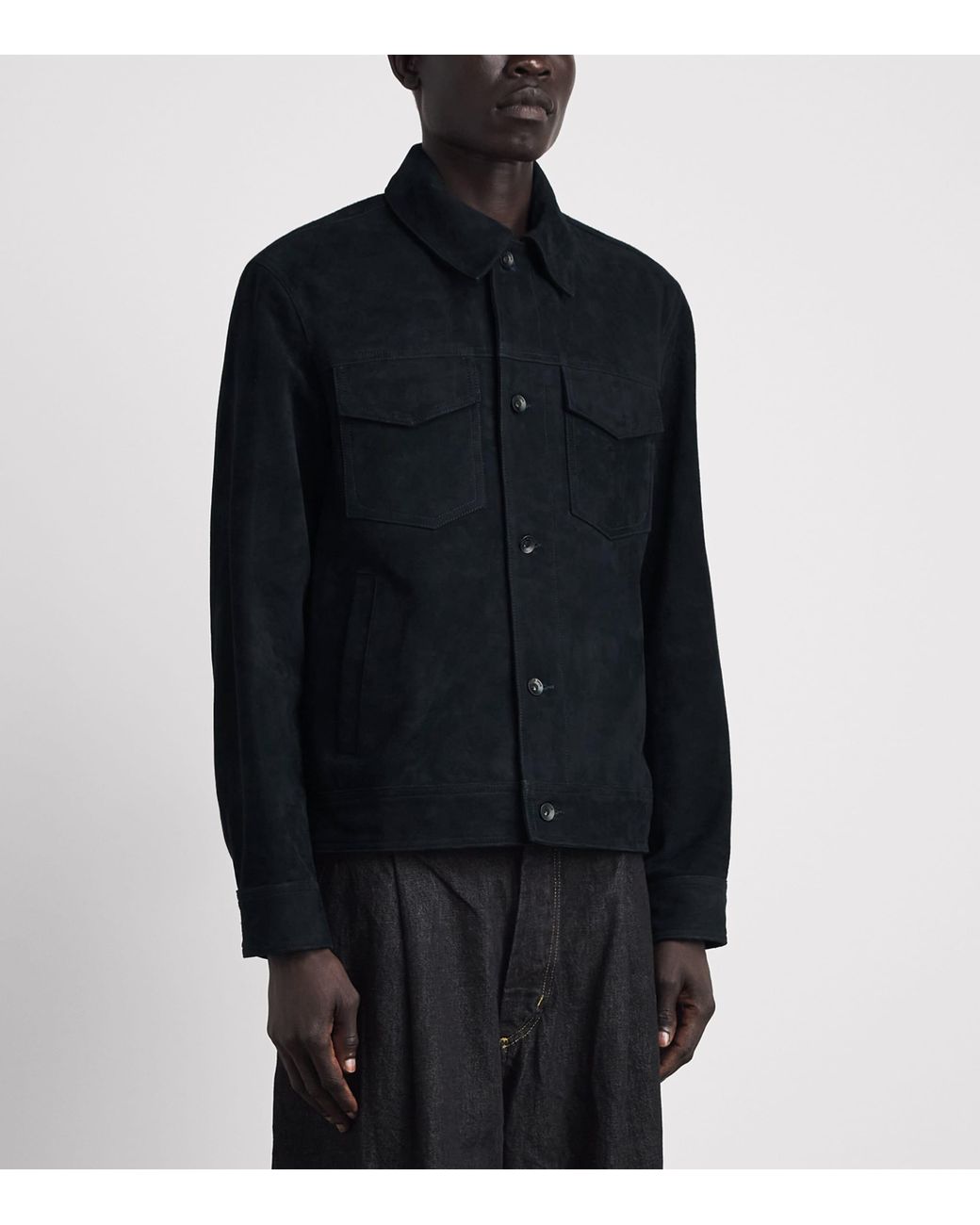 Rag & Bone Black Suede Trucker Jacket for men