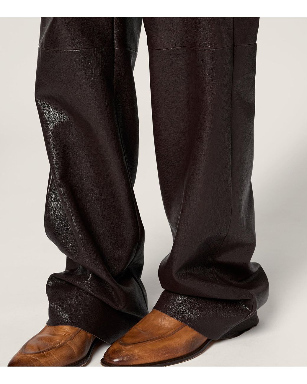 Miu Miu Brown Leather Trousers