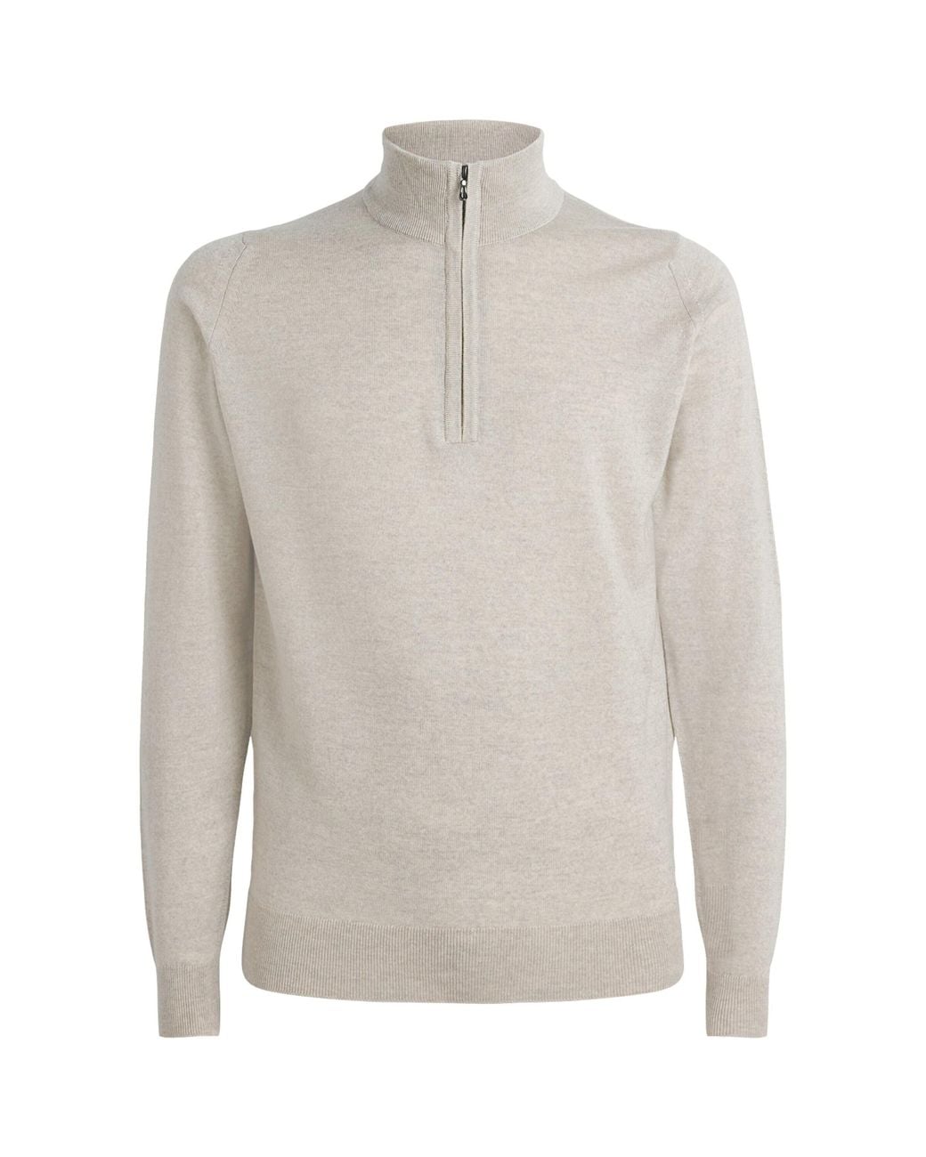 John Smedley White Merino Wool Tapton Quarter-Zip Sweater for men