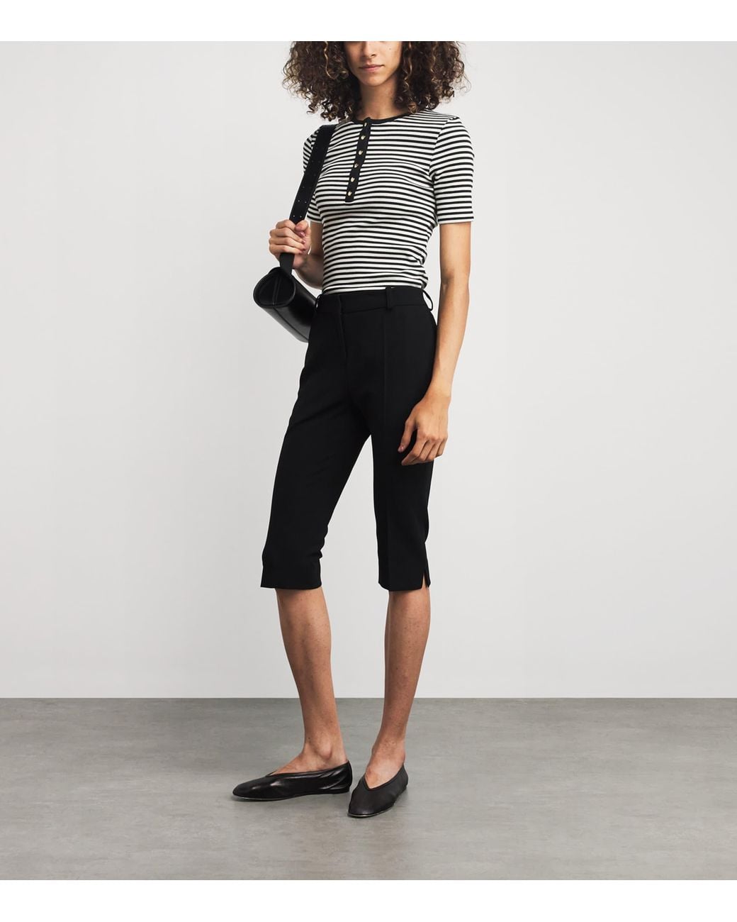 Anine Bing Black Stretch-Cotton Alessia T-Shirt