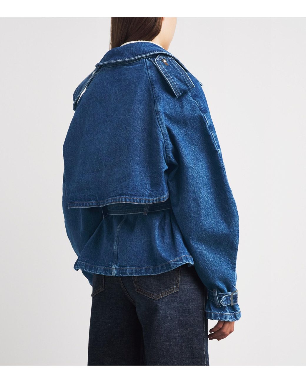 Anine Bing Blue Denim Pascale Trench Jacket