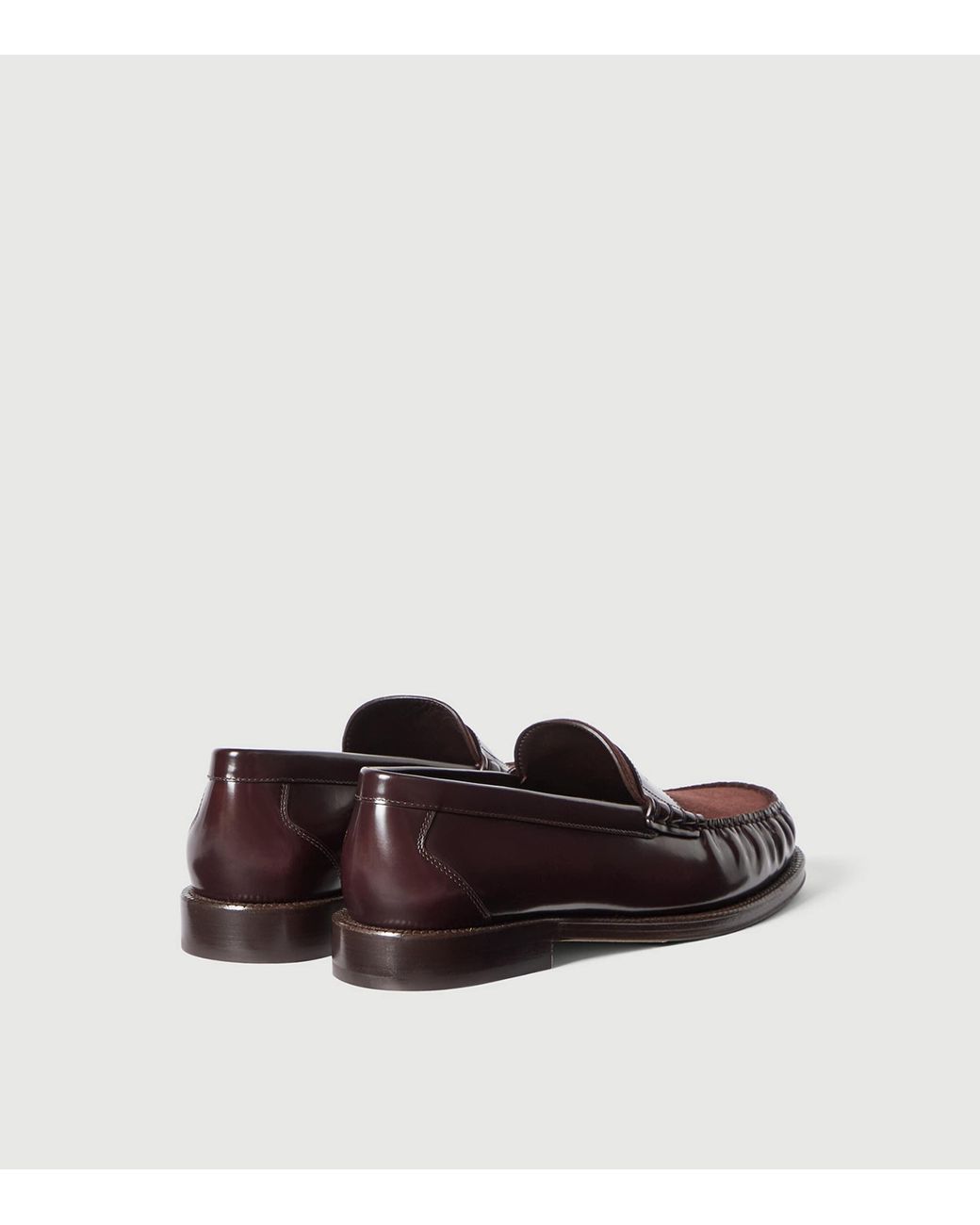 Brunello Cucinelli Brown Patent Leather Penny Loafers for men