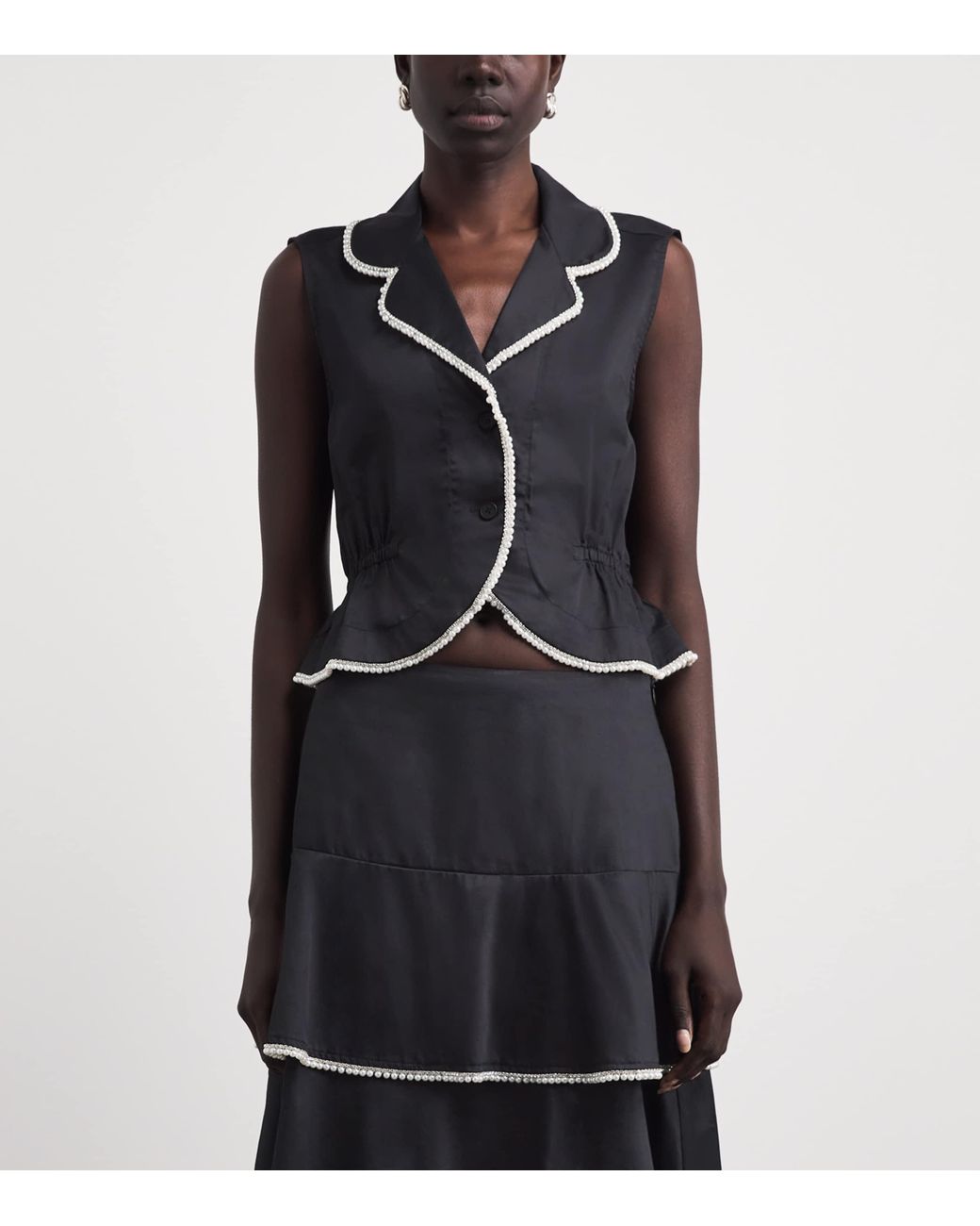 Sandro Black Cotton Embellished Shirt