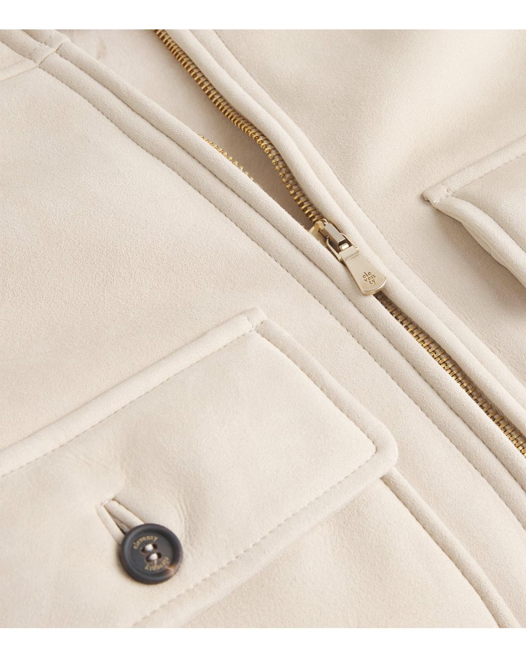 Eleventy Natural Suede Aviator Jacket