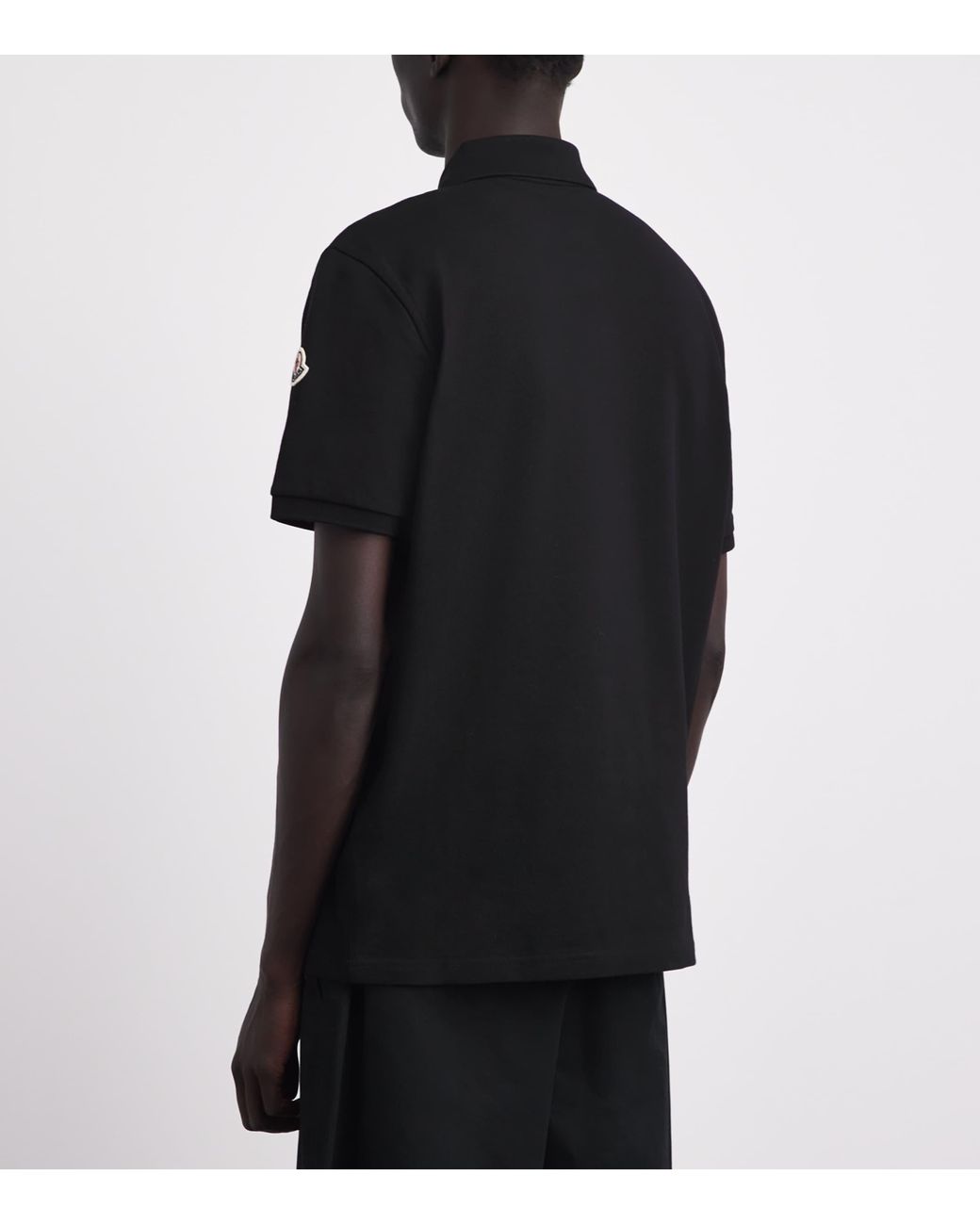 Moncler Black Cotton Polo Shirt for men