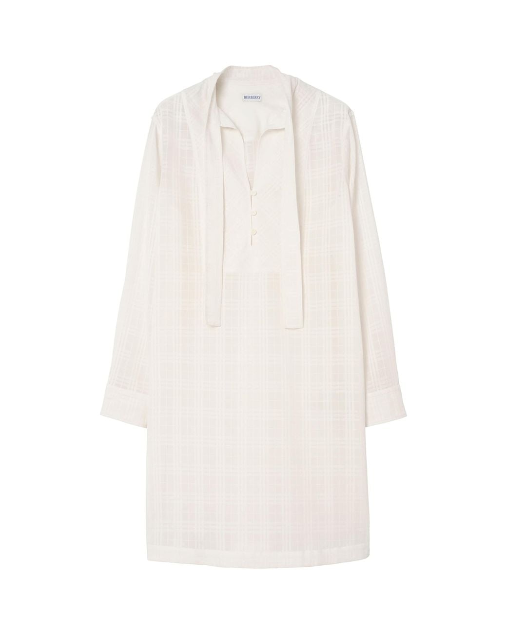 Burberry White Cotton Voile Mini Dress