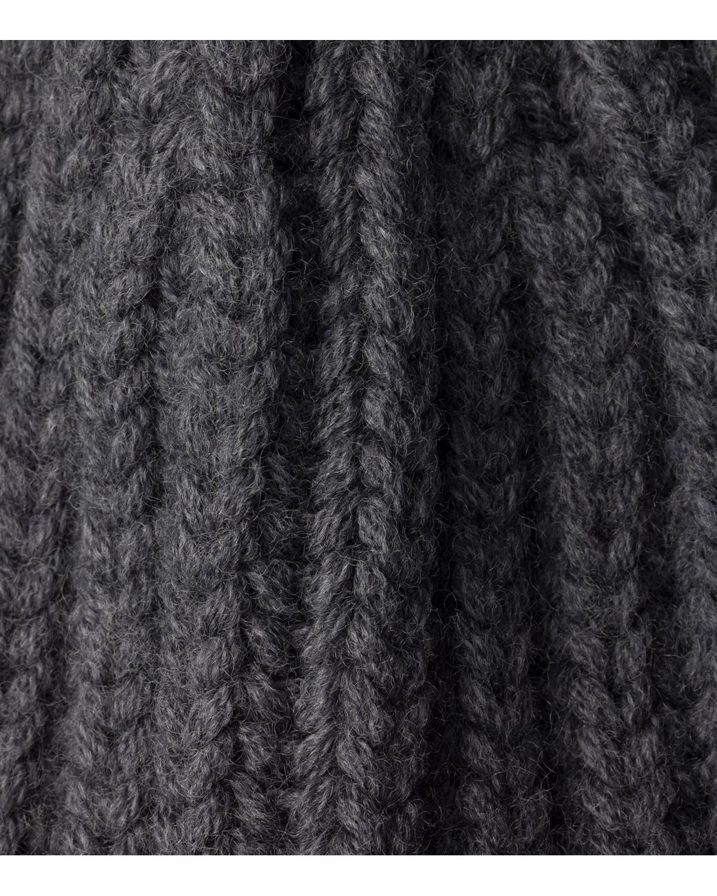 Prada Gray Wool Logo Beanie for men