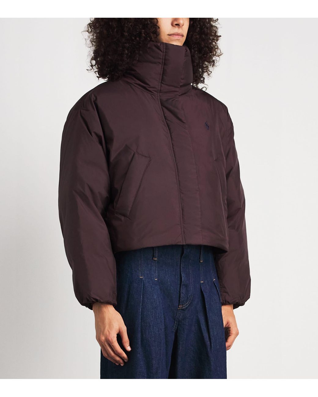 Polo Ralph Lauren Purple Down Cropped Puffer Jacket