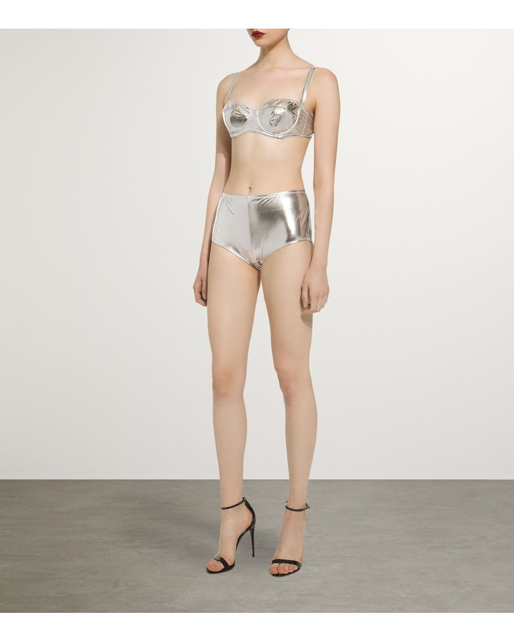 Dolce & Gabbana Gray Foiled Balconette Bra