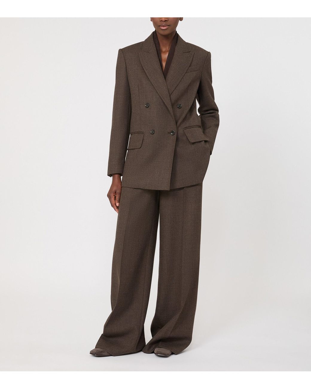 Max Mara Brown Suede V-Neck Jacket