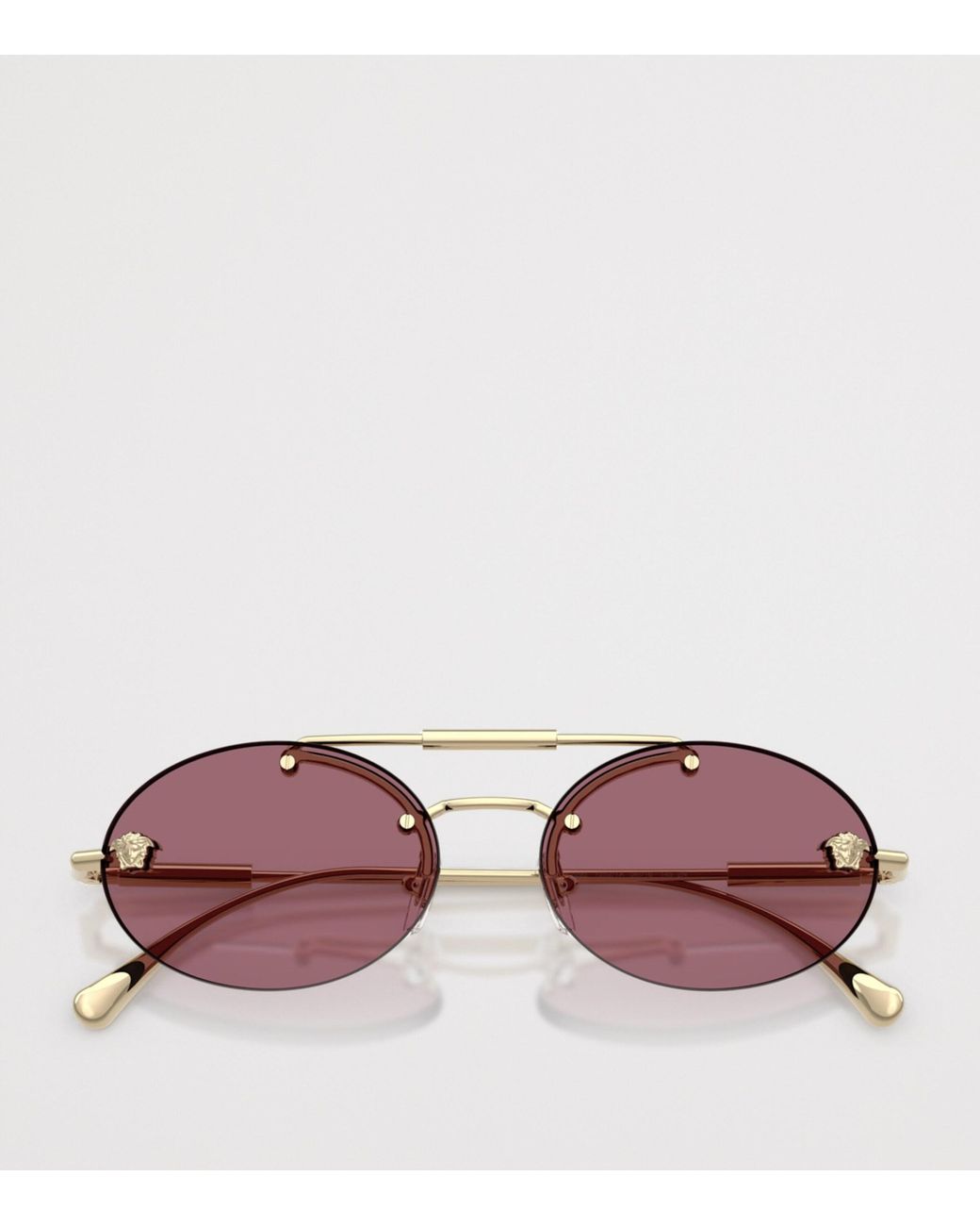 Versace Pink Metal Ve2295 Oval Sunglasses