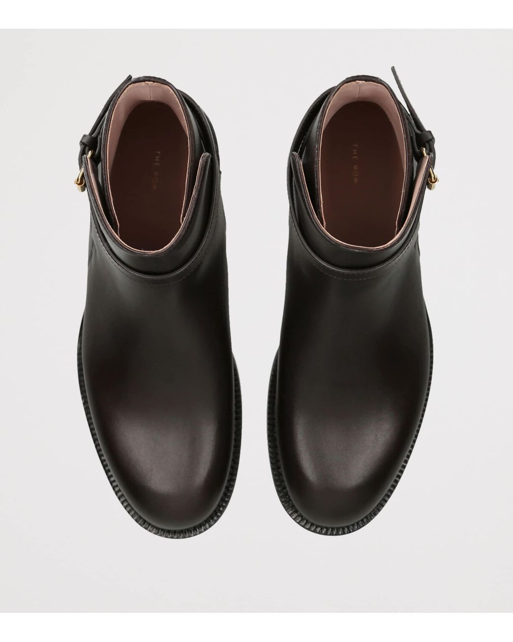 The Row Black Nobilis Leather Ankle Boots