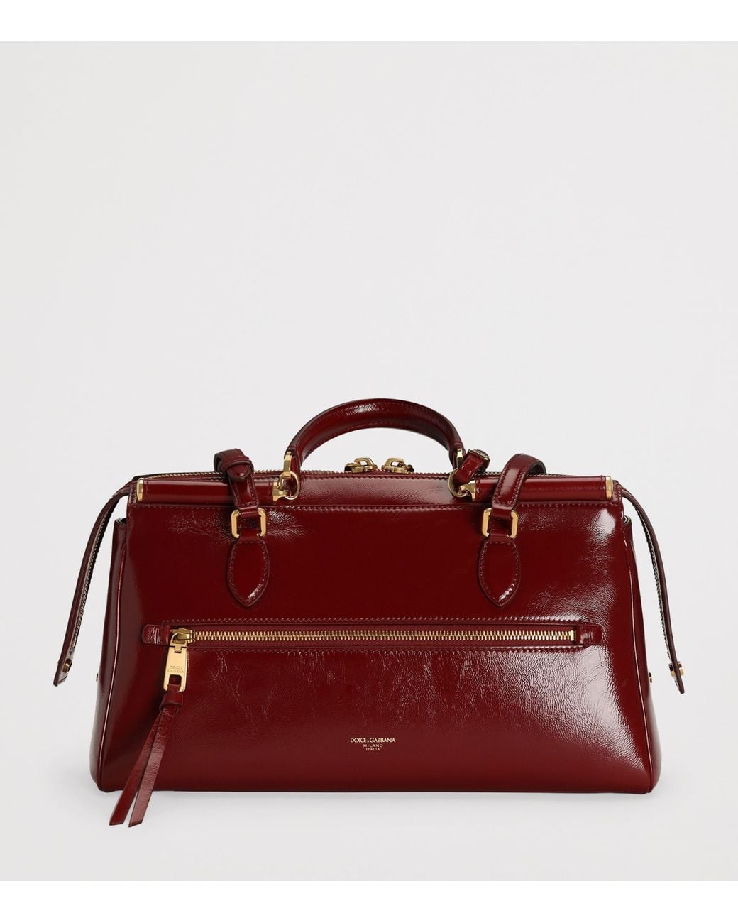 Dolce & Gabbana Red Medium Calfskin Vittoria Top-Handle Bag